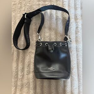 Coach Mini Bucket Bag in Black Leather